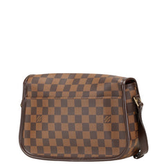 ルイ ヴィトン ダミエ ソローニュ 斜め掛け ショルダーバッグ N48079 ブラウン PVC レザー レディース LOUIS VUITTON 【中古】