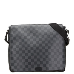 ルイ ヴィトン ダミエ グラフィット ディストリクトMM ショルダーバッグ N41272 ブラック PVC レザー メンズ LOUIS VUITTON 【中古】
