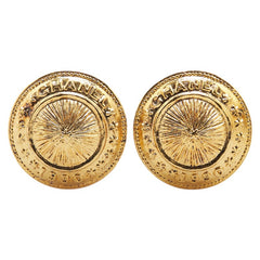 シャネル ヴィンテージ 1990 ロゴ ラウンド イヤリング ゴールド メッキ レディース CHANEL 【中古】