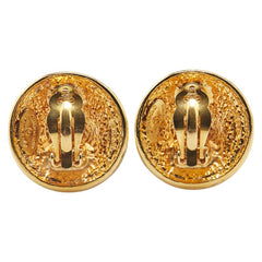 シャネル ヴィンテージ 1990 ロゴ ラウンド イヤリング ゴールド メッキ レディース CHANEL 【中古】