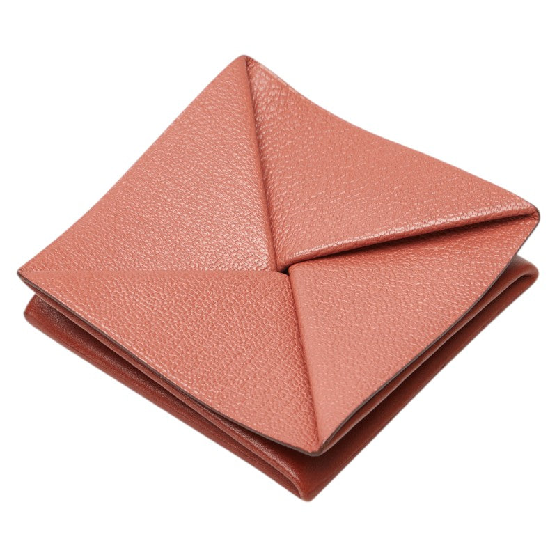 エルメス ズールー コインケース 小銭入れ ブラウン ピンク シェーブル レディース HERMES 【中古】