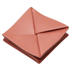 エルメス ズールー コインケース 小銭入れ ブラウン ピンク シェーブル レディース HERMES 【中古】