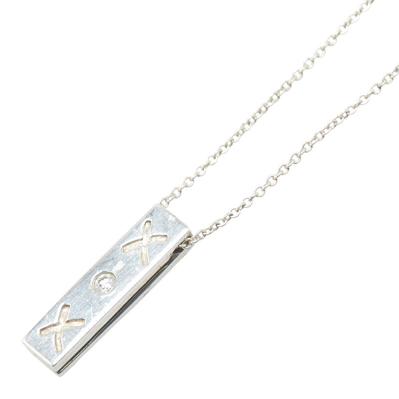 ティファニー キス バー 1Pダイヤ ネックレス SV925 シルバー レディース TIFFANY&Co. 【中古】