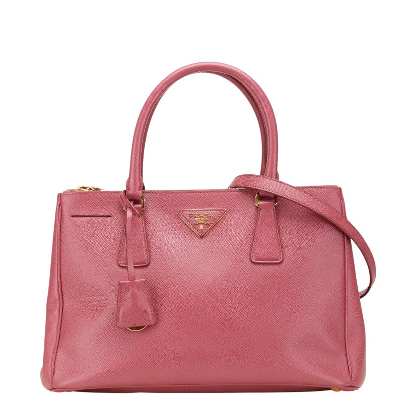 プラダ ガレリア サフィアーノ ハンドバッグ ショルダーバッグ 2WAY BN2274 ピンク レザー レディース PRADA 【中古】