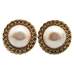 シャネル ヴィンテージ パール イヤリング ゴールド メッキ レディース CHANEL 【中古】