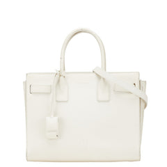 サンローラン サックドジュール ハンドバッグ ショルダーバッグ 2WAY ホワイト レザー レディース SAINT LAURENT 【中古】