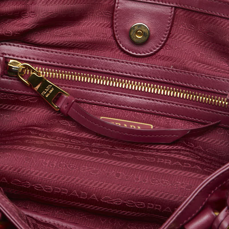 プラダ ハンドバッグ ショルダーバッグ 2WAY 1BA172 ピンク ナイロン レザー レディース PRADA 【中古】