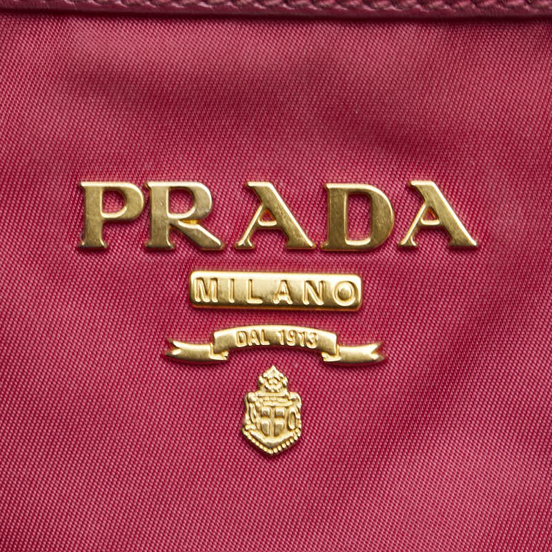 プラダ ハンドバッグ ショルダーバッグ 2WAY 1BA172 ピンク ナイロン レザー レディース PRADA 【中古】
