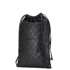 シャネル ココマーク ビコローレ ポーチ ブラック ラムスキン レディース CHANEL 【中古】