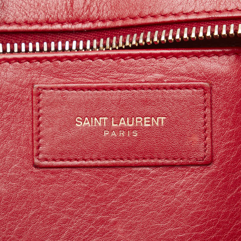 サンローラン プチカバス ハンドバッグ ショルダーバッグ 2WAY 311210 レッド レザー レディース SAINT LAURENT 【中古】