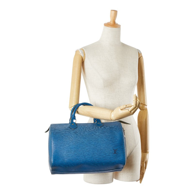 ルイ ヴィトン エピ スピーディ30 ハンドバッグ ミニボストンバッグ M43005 トレドブルー レザー レディース LOUIS VUITTON 【中古】