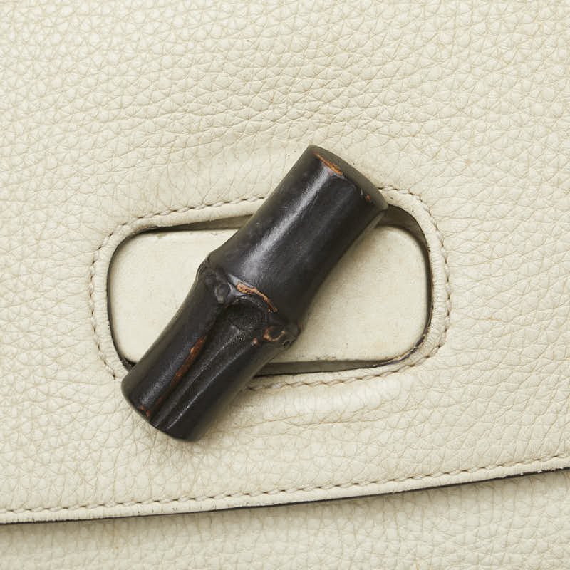 グッチ バンブー デイリー トートバッグ ショルダーバッグ 2WAY 370830 ホワイト レザー レディース GUCCI 【中古】