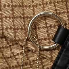 グッチ ディアマンテ ワンショルダーバッグ 232955 ベージュ ブラック キャンバス レザー レディース GUCCI 【中古】