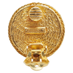 シャネル ラインストーン ラウンド イヤリング ゴールド ブラック メッキ レディース CHANEL 【中古】