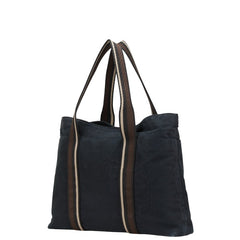 エルメス トロカホリゾンタルMM トートバッグ ブラック ブラウン キャンバス レザー レディース HERMES 【中古】