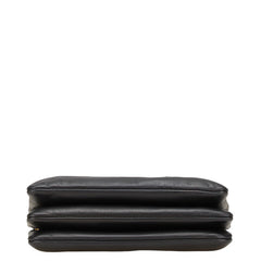 セリーヌ トリオ スモール 斜め掛け ショルダーバッグ ブラック レザー レディース CELINE 【中古】