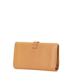 ロエベ アナグラム 長財布 ベージュ レザー スウェード レディース LOEWE 【中古】