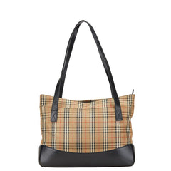 バーバリー ノバチェック シャドーホース ワンショルダーバッグ ベージュ マルチカラー キャンバス レザー レディース BURBERRY 【中古】