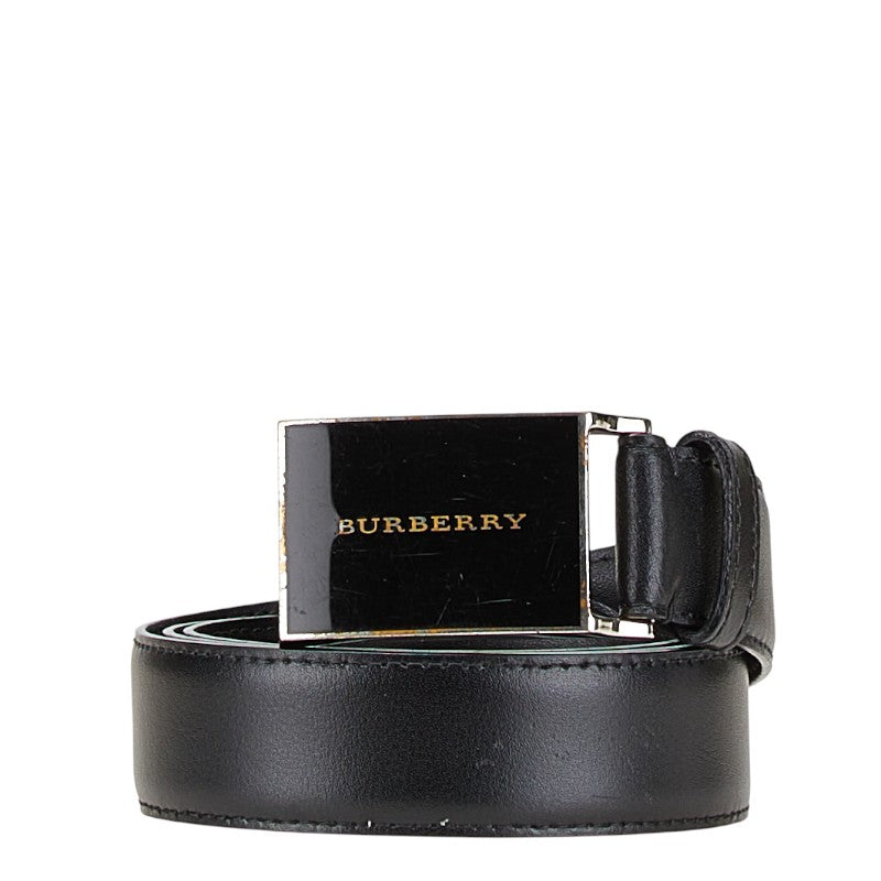 バーバリー ロゴ ベルト サイズ：105/42 ブラック レザー レディース BURBERRY 【中古】