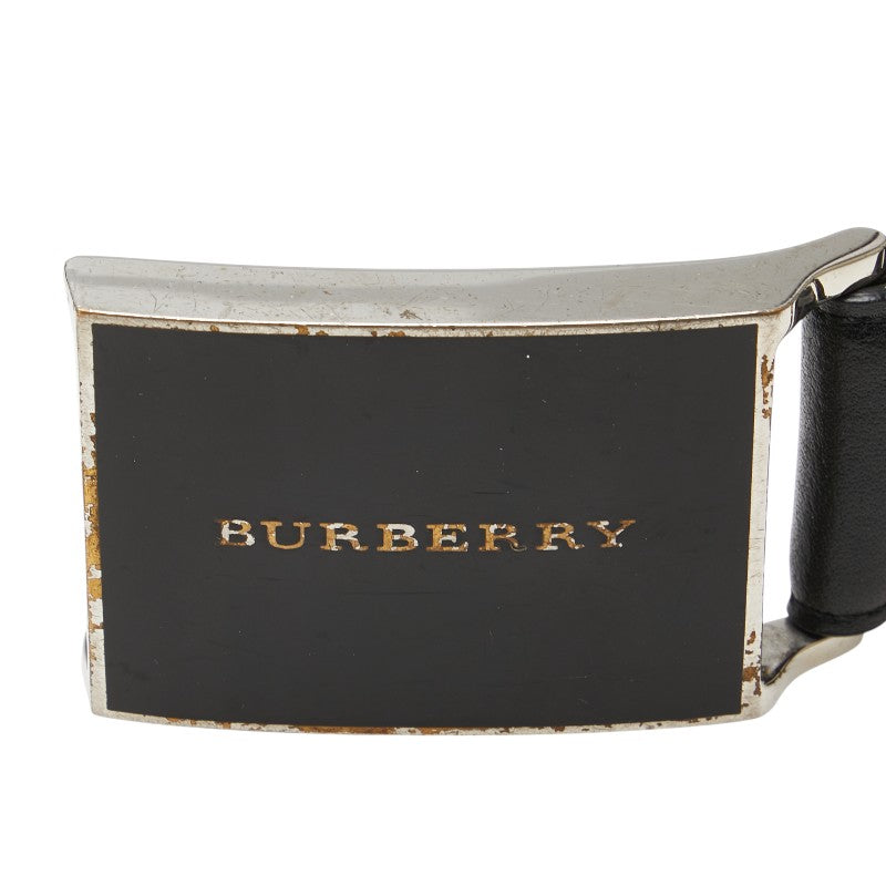 バーバリー ロゴ ベルト サイズ：105/42 ブラック レザー レディース BURBERRY 【中古】