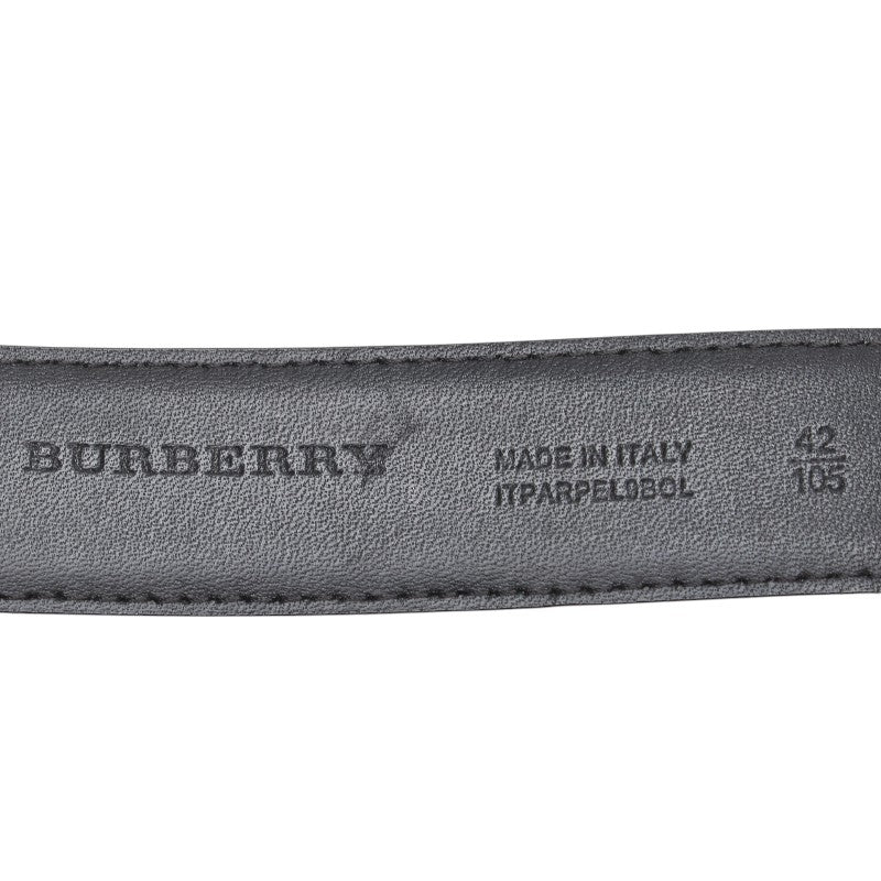 バーバリー ロゴ ベルト サイズ：105/42 ブラック レザー レディース BURBERRY 【中古】