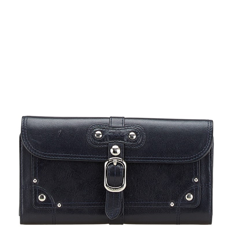 バーバリー ノバチェック 長財布 ブラック レザー レディース BURBERRY 【中古】