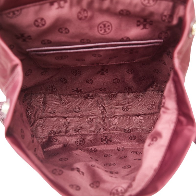 トリーバーチ リュック バックパック ワインレッド ボルドー ナイロン レザー レディース Tory Burch 【中古】