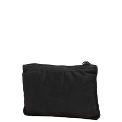 プラダ 三角ロゴプレート ポーチ ブラック ナイロン レディース PRADA 【中古】