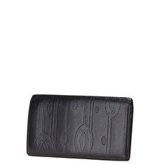 カルティエ パシャ ドゥ カルティエ マトリックス 長財布 ブラック レザー レディース CARTIER 【中古】
