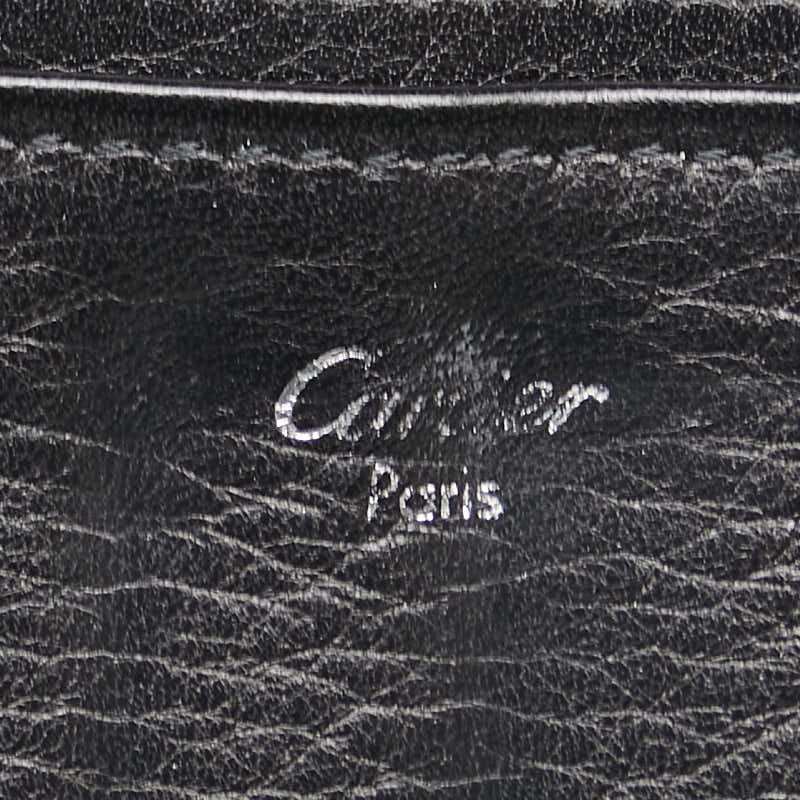 カルティエ パシャ ドゥ カルティエ マトリックス 長財布 ブラック レザー レディース CARTIER 【中古】