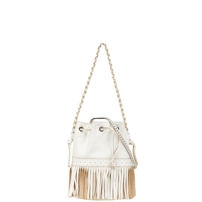 ジェイアンドエムデヴィッドソン カーニバル ハンドバッグ ショルダーバッグ 2WAY ベージュ ホワイト レザー レディース J&M Davidson 【中古】