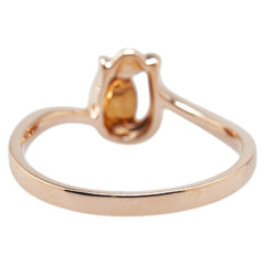 K18PG ピンクゴールド ダイヤ0.022ct チェーリップ モチーフ リング 指輪 レディース 12.5号 【中古】