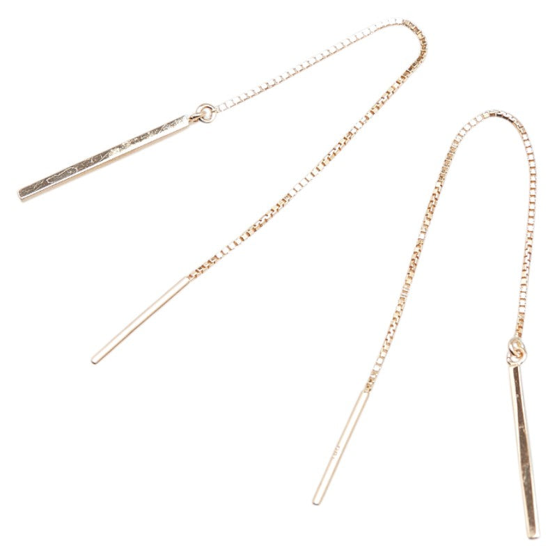 K18PG ピンクゴールド クォーツ ピアス レディース 【中古】