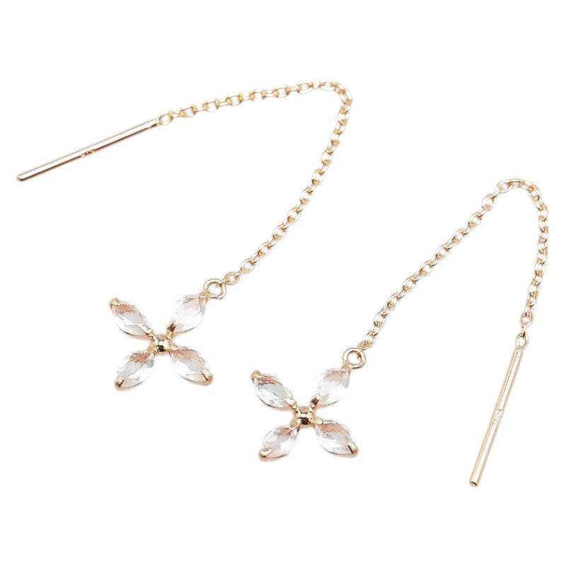 K18PG ピンクゴールド クオーツ クオーツ ピアス レディース 【中古】