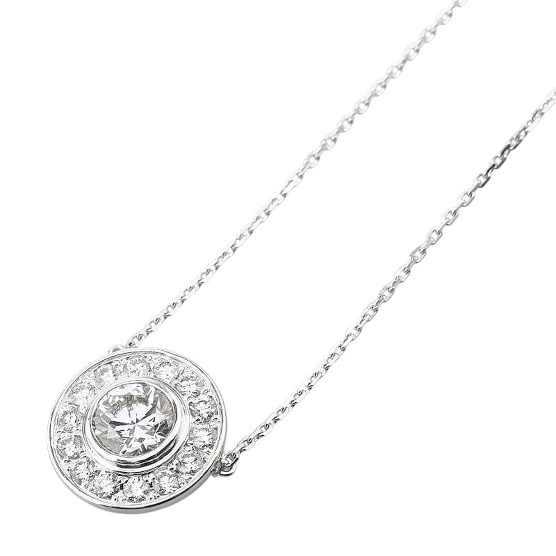 Pt900 プラチナ Pt850 プラチナ 合成ダイヤ2.01ct ダイヤ0.905ct ラウンド サークル ペンダントネックレス レディース 【中古】