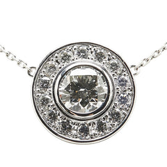 Pt900 プラチナ Pt850 プラチナ 合成ダイヤ2.01ct ダイヤ0.905ct ラウンド サークル ペンダントネックレス レディース 【中古】