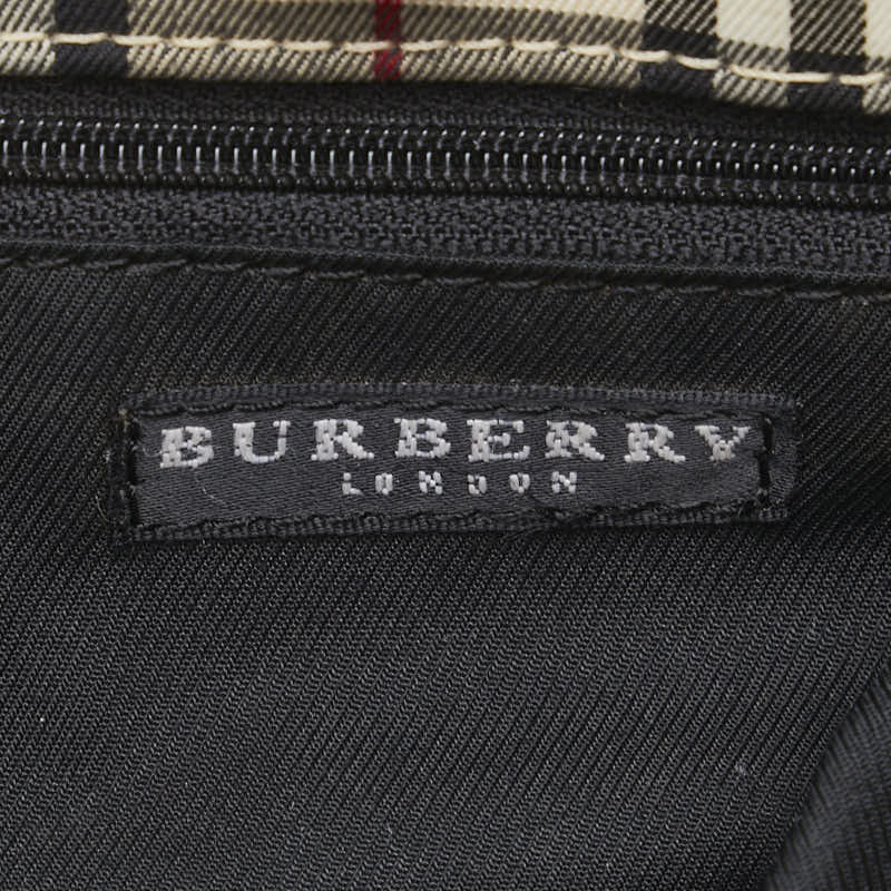 バーバリー ノバチェック ハンドバッグ ベージュ マルチカラー キャンバス レザー レディース BURBERRY 【中古】