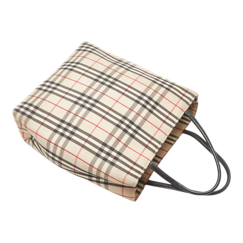 バーバリー ノバチェック ハンドバッグ ベージュ マルチカラー キャンバス レザー レディース BURBERRY 【中古】