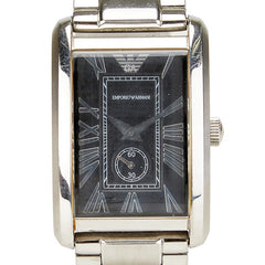 アルマーニ 腕時計 AR-1638 クオーツ ブラック文字盤 ステンレススチール メンズ ARMANI 【中古】