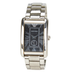 アルマーニ 腕時計 AR-1638 クオーツ ブラック文字盤 ステンレススチール メンズ ARMANI 【中古】