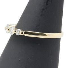 K18YG イエローゴールド ダイヤ0.30ct 一文字 リング 指輪 レディース 8号 【中古】