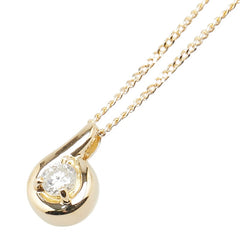 K18YG イエローゴールド ダイヤ0.13ct 1P プチ ペンダントネックレス レディース 【中古】