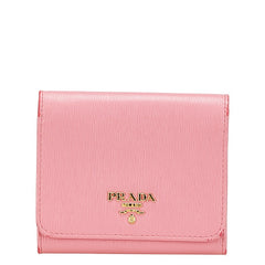 プラダ 三つ折り財布 ピンク レザー レディース PRADA 【中古】
