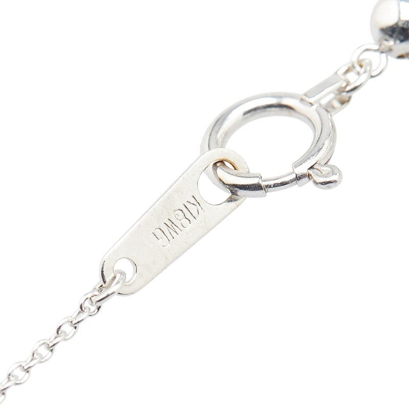 K18WG ホワイトゴールド ダイヤ0.36ct ムーン 三日月 モチーフ ペンダントネックレス レディース 【中古】