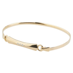 K18YG イエローゴールド ダイヤ0.04ｃｔ プレート バングル レディース 【中古】