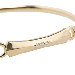 K18YG イエローゴールド ダイヤ0.04ｃｔ プレート バングル レディース 【中古】