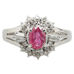 Pt900 プラチナ ルビー0.59ct ダイヤ0.25ct リング 指輪 レディース 8号 【中古】