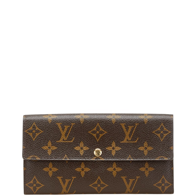 ルイ ヴィトン モノグラム ポルトフォイユ サラ 長財布 M61734 ブラウン PVC レザー レディース LOUIS VUITTON 【中古】