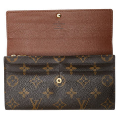 ルイ ヴィトン モノグラム ポルトフォイユ サラ 長財布 M61734 ブラウン PVC レザー レディース LOUIS VUITTON 【中古】
