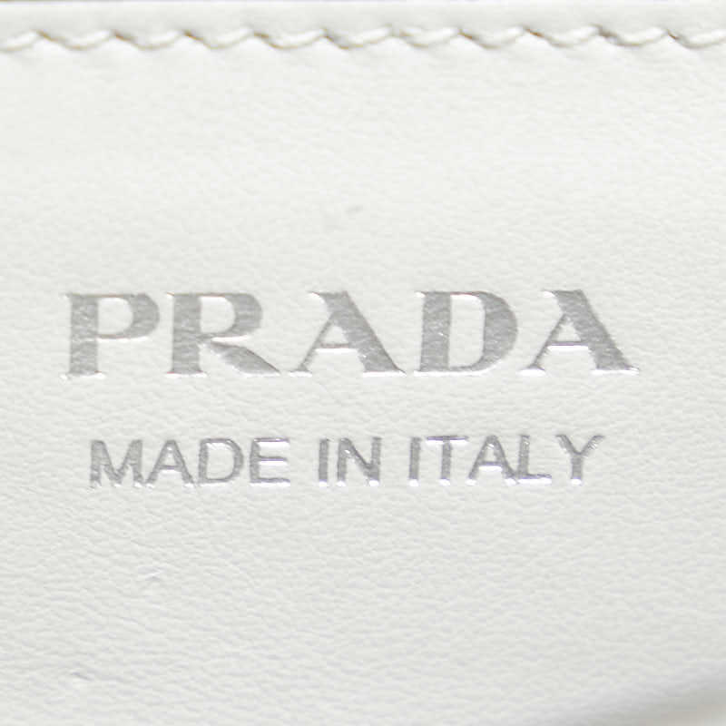 プラダ スタッズ 斜め掛け ショルダーバッグ グレー レザー レディース PRADA 【中古】